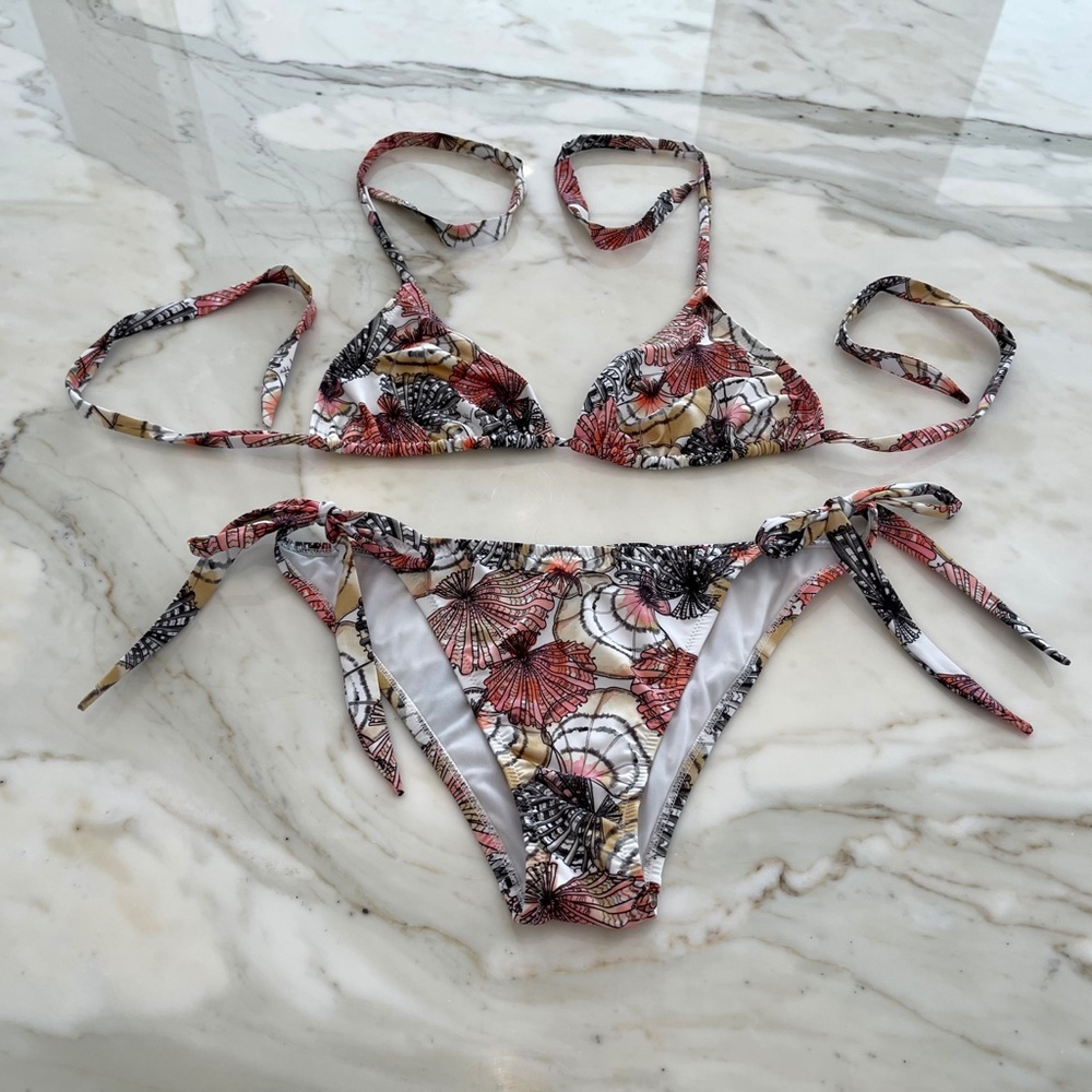 EMILIO PUCCI WHITE MULTI BIKINI SIZE IT 42 / US 8 NWOTS!